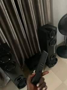 A picture of Home Theater for sale ungrat my WhatsApp number is 08101578326