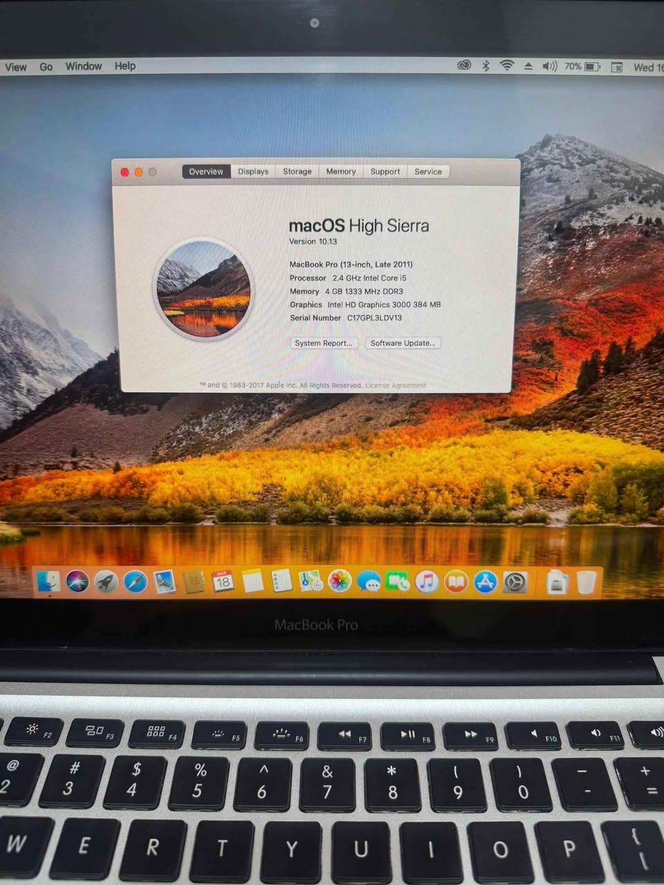 A picture of 270 0000 MACBOOK PRO CORE i5 RAM 4GB 500GB 13