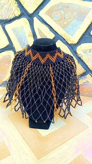 A picture of African multicolored necklaces