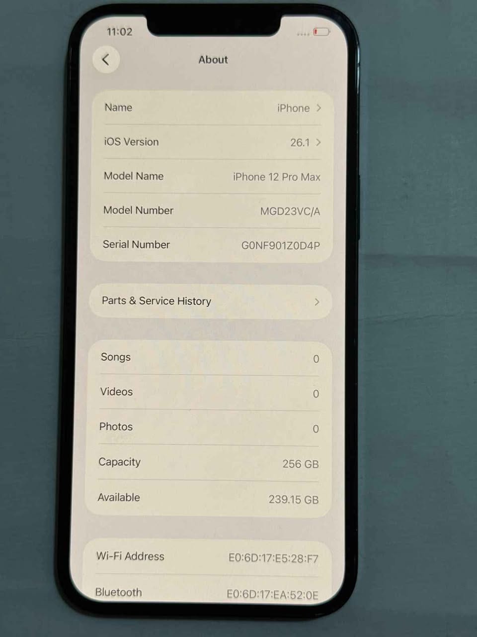 A picture of IPhone 12Pro Max 256GB
