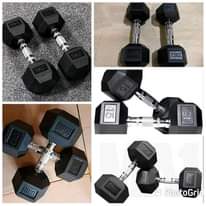 A picture of Gym equipments and dumbbells