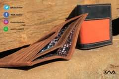 A picture of KAIALeather This Mens full grain leather and canvas combo wallet