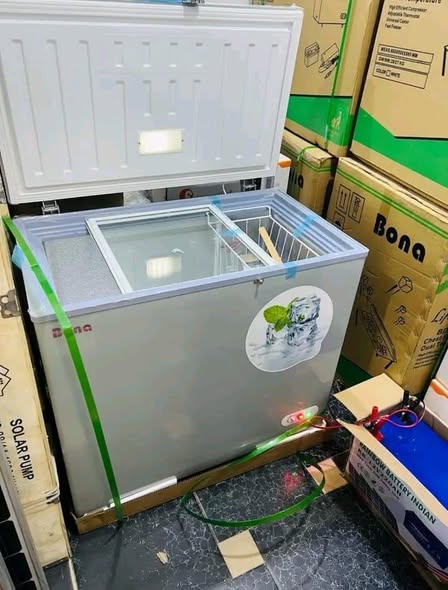 A picture of Solar freezer with an inverter