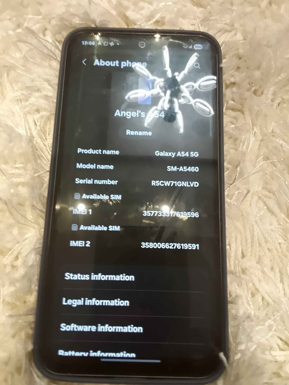A picture of Samsung Galaxy A54 5G 8 GB RAM and 256 GB