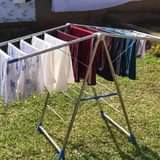 A picture of Metallic clothes drying rack