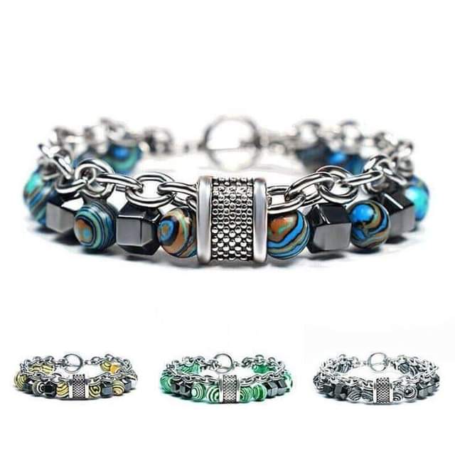 A picture of Lava stone Tiger black agate stainless steel
