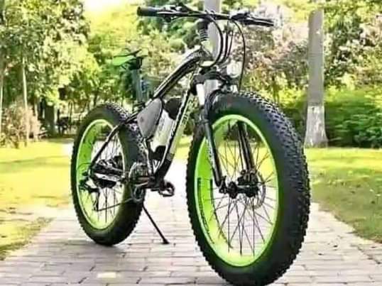 A picture of Chopper bicycle and motorcycle