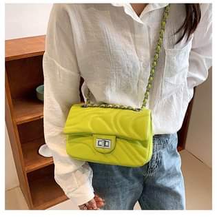 A picture of Designer leather chain messenger shoulder bag