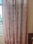 A picture of Curtains mapzia full length in cream and pink color