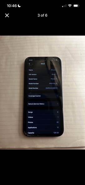A picture of iPhone 12 128gb