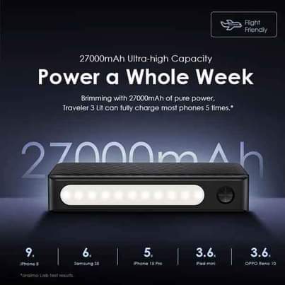 A picture of Pay on delivery Oraimo Traveler 3 Lit 27000mAh 15W Power