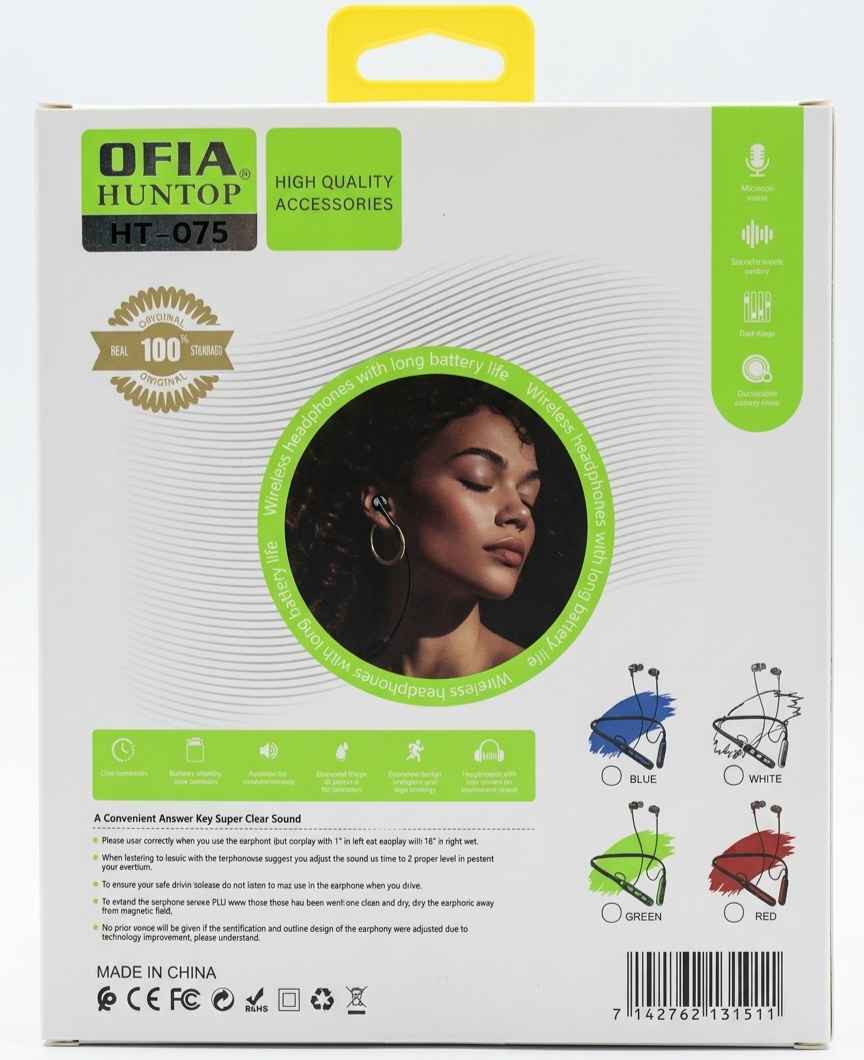 A picture of Neckband earphones wireless Bluetooth Ofia