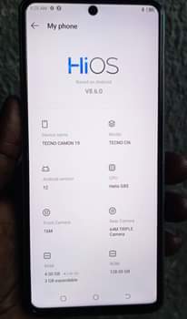 A picture of Camon19 mzigo mwingine uwo boss kalewa nipeni hela GB 128