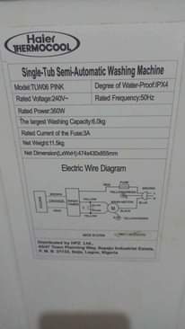A picture of Washing machine 6kg