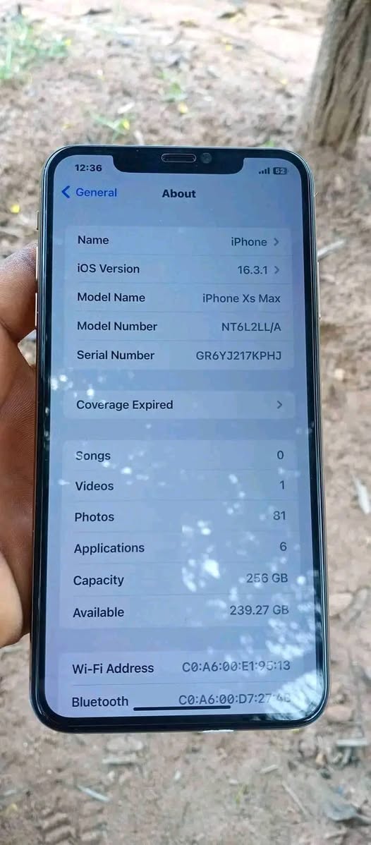 A picture of Iphone XS max