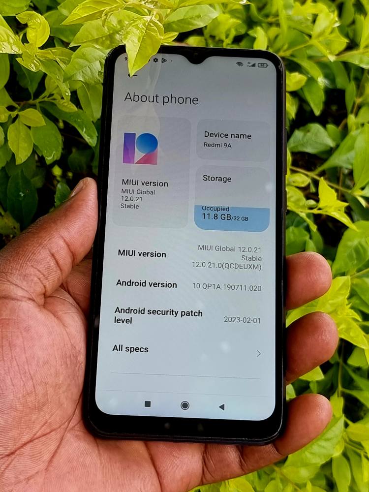 A picture of Redmi 9A clean as new 32gb 5000mah battery at only