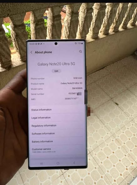 A picture of Samsung Note 20 ultra 5G