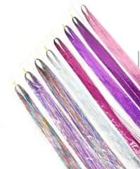 A picture of Glitter Hair Tinsel Extension with without Clips