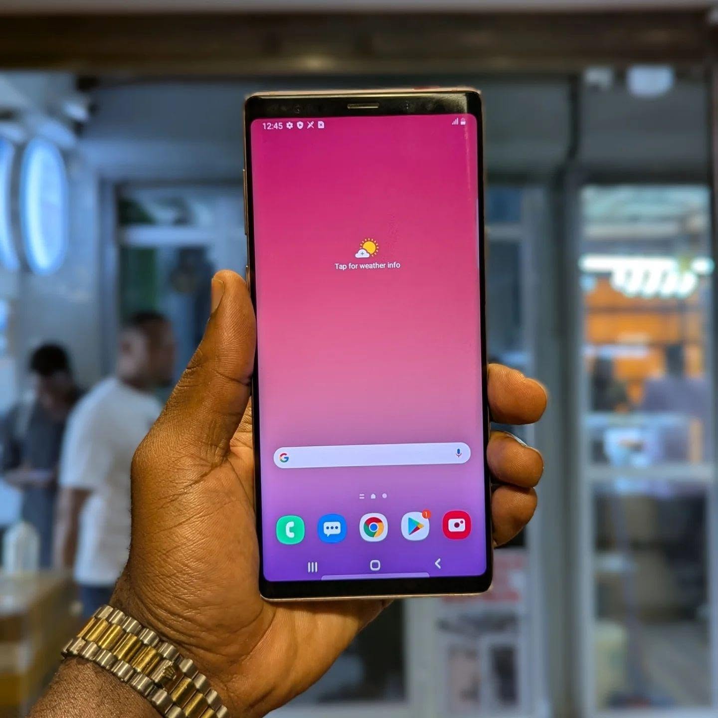 A picture of Samsung galaxy note 9