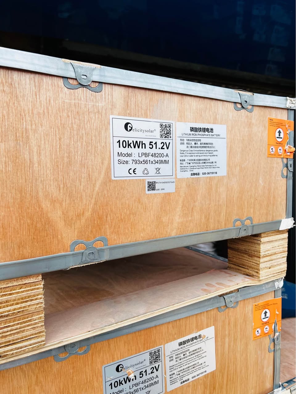A picture of 10KWh 51 2v felicity lithium ion battery with 5 years