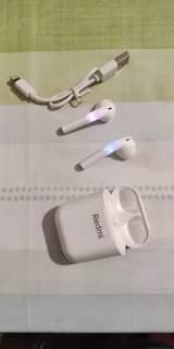 A picture of Bluetooth airpods Og 15000 tu call 0624 088 380