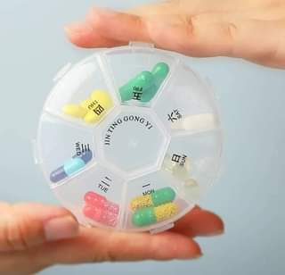 A picture of Aktive Life Round Portable Pill Medicine Organiser Reminder Storage Box
