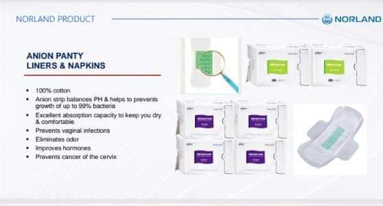 A picture of Anion pant liners and napkins