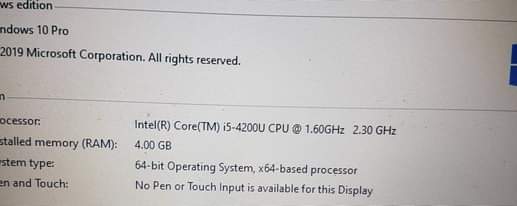A picture of Hp core i5 laptop