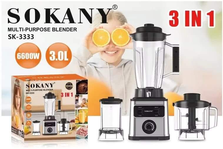 A picture of Sokany Multipurpose 3L Blender Grinder Chopper 6600W SK 3333 W125T23