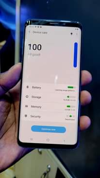 A picture of Samsung galaxy S9 plus