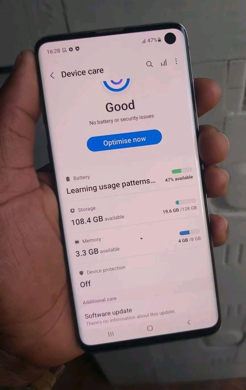 A picture of Samsung galaxy s10