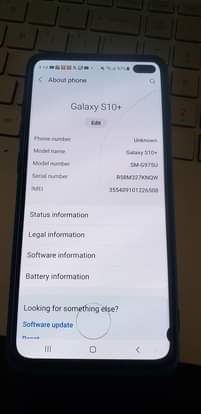 A picture of Samsung Galaxy S10 Plus 128GB call or whatsapp 0789026116