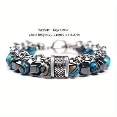 A picture of Lava stone Tiger black agate stainless steel