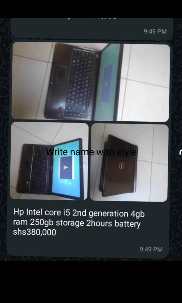 A picture of Hp laptops