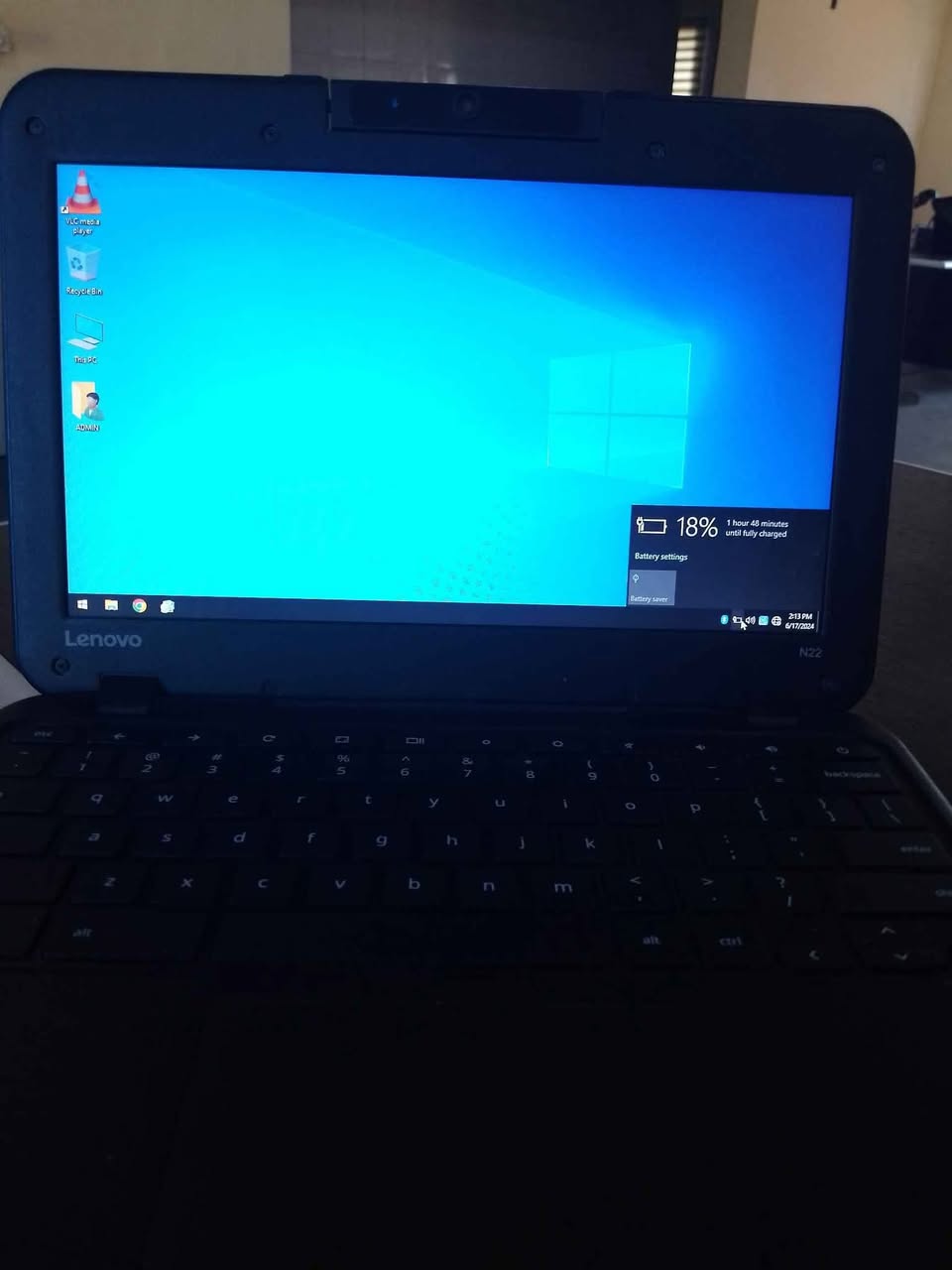 A picture of laptop clean Chrome Lenovo portable good battery