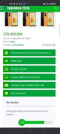 A picture of OPPO RENO 8T