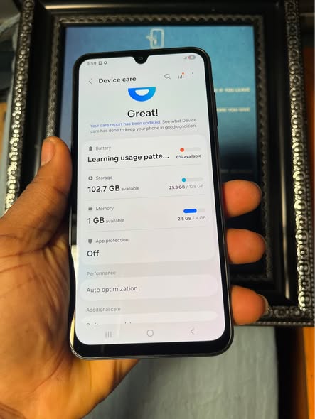 A picture of Samsung a15