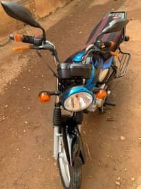A picture of New Big TVS Motorcycle with hand kick start