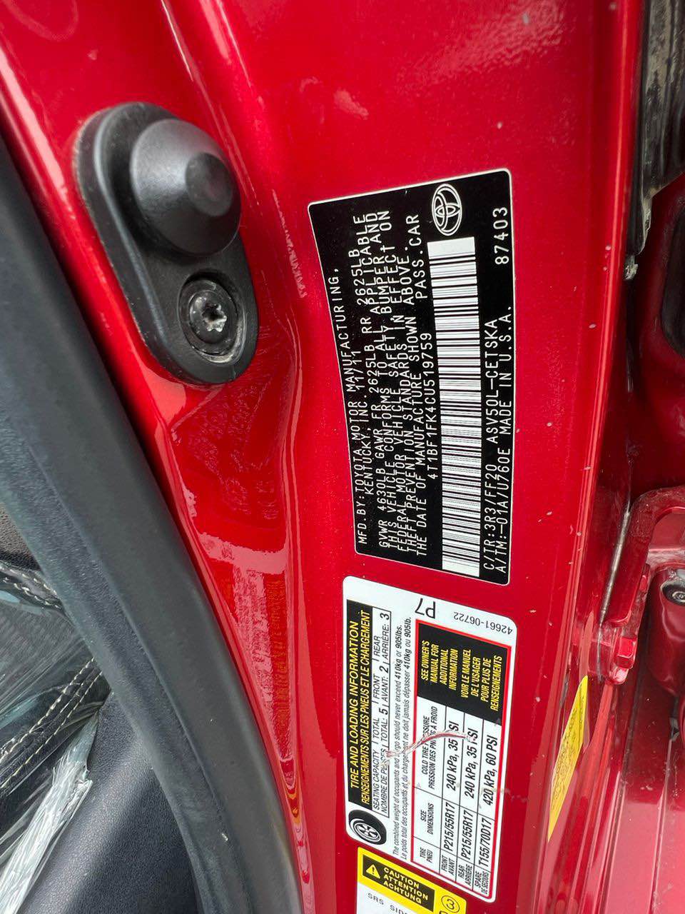 A picture of Foreign used 2012 Toyota camry SE 2025 entry first body