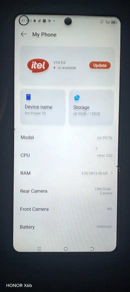 A picture of Itel Power 70