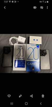 A picture of TECNO CAMON 20 PRO STORAGE 256GB RAM 16GB PRICE 450