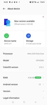A picture of Oppo A77