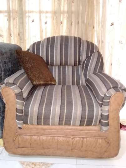 A picture of Complete set of chair Sofa. 3 sitter 2 sitter and