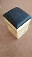 A picture of Pallet ottoman with lather cushion
