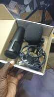 A picture of Studio microphone and sound card
