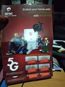 A picture of AIRTEL 5G RAUTER WI FI YENYE UNLIMITED INTERNET MWEZI WOTE