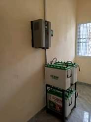 A picture of Neat work 12 panels four batteries 5kva inverter 60A controller