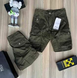A picture of Cargo shorts available Shades and sizes available Inbox for orders