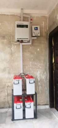 A picture of Neat work 12 panels four batteries 5kva inverter 60A controller