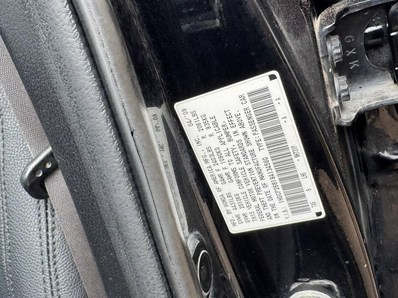 A picture of 2009 HONDA ACCORD 2009